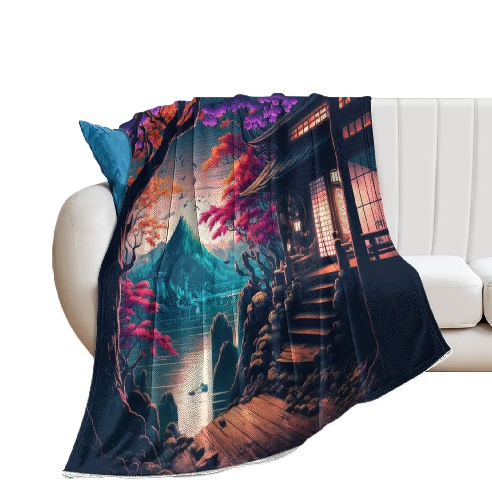 

Anime Landscape Throw Blanket Moving Hairys Blankets