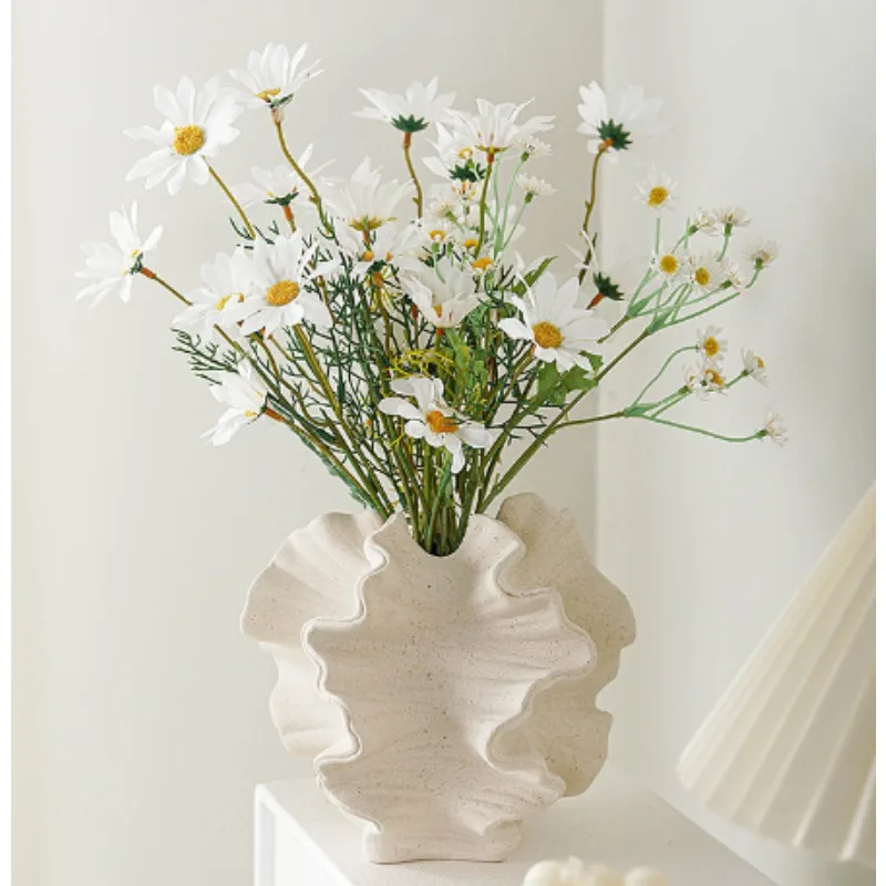 Manufacturer Custom Size Design Nordic Living Room Matte Ceramic Dried Flower Container Vase