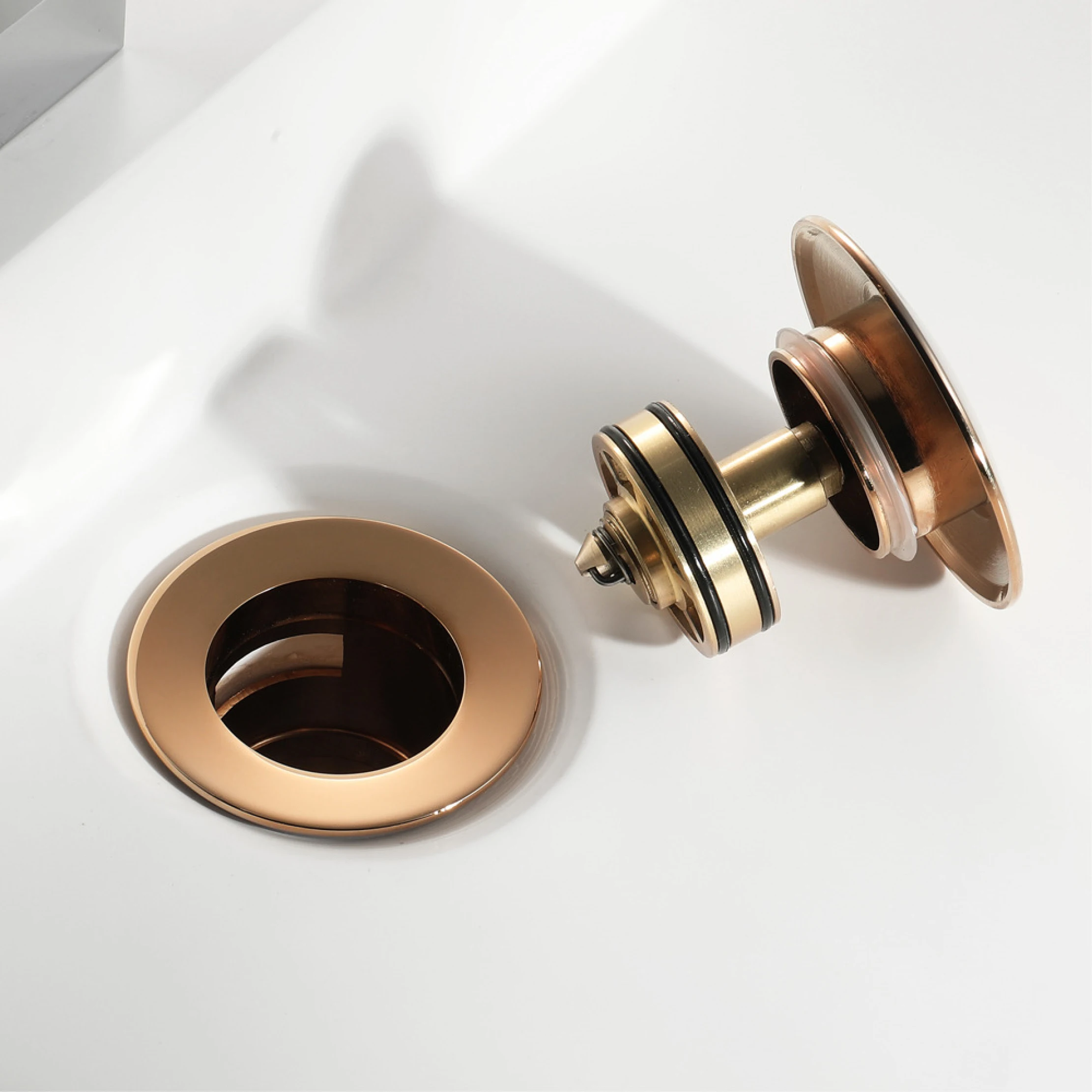 Basin Brass Plug Gold Bathroom Sink Pop Up Drain With And Without Overflow