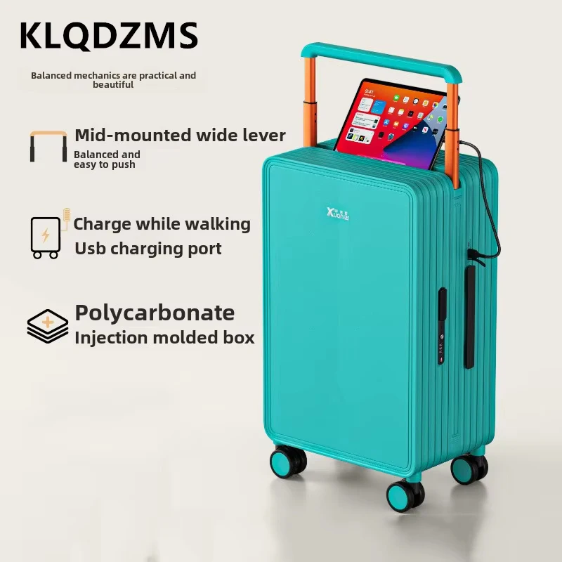 KLQDZMS Valigia da cabina 24 "26" ABS + PC Trolley di grande capacità Valigia d'imbarco da uomo da 20 pollici Bagaglio da viaggio da donna