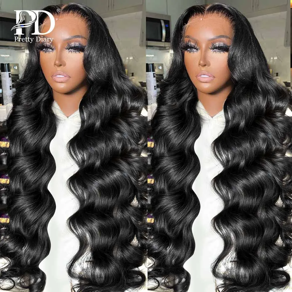 Body Wave 13x4 HD Lace Front Wig Brazilian 220 Density 30 40 Inch Transparent 13x6 Water Wave Frontal Human Hair Wigs For Women