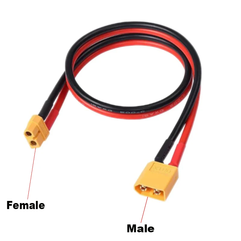 XT60 ذكر أنثى كابل موصل البطارية الموازية 40/60 سنتيمتر 12AWG سلك السيليكون ذكر إلى أنثى كابل ل RC الطائرة بدون طيار محرّك القارب #2
