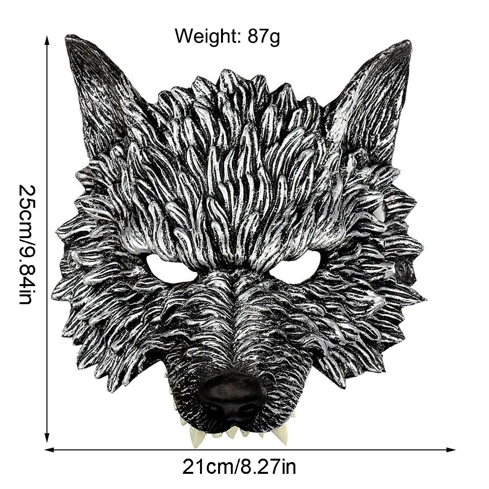 Creative PU Halloween Wolf Mask Full Face Headwear Cosplay Prom Props Eye Mask 3D Animal Mask Gift