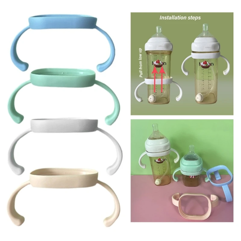 Infant Feeding Bottle Accessory with Secure Grip Handle, Child Friendly Bottle Holder Attachments