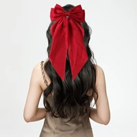 New Solid Color Bowknot Ribbon Hair Clip Women Large Bowknot Barrettes Girls Ponytail Clip Headband Hair Accessories Gifts - Image 3