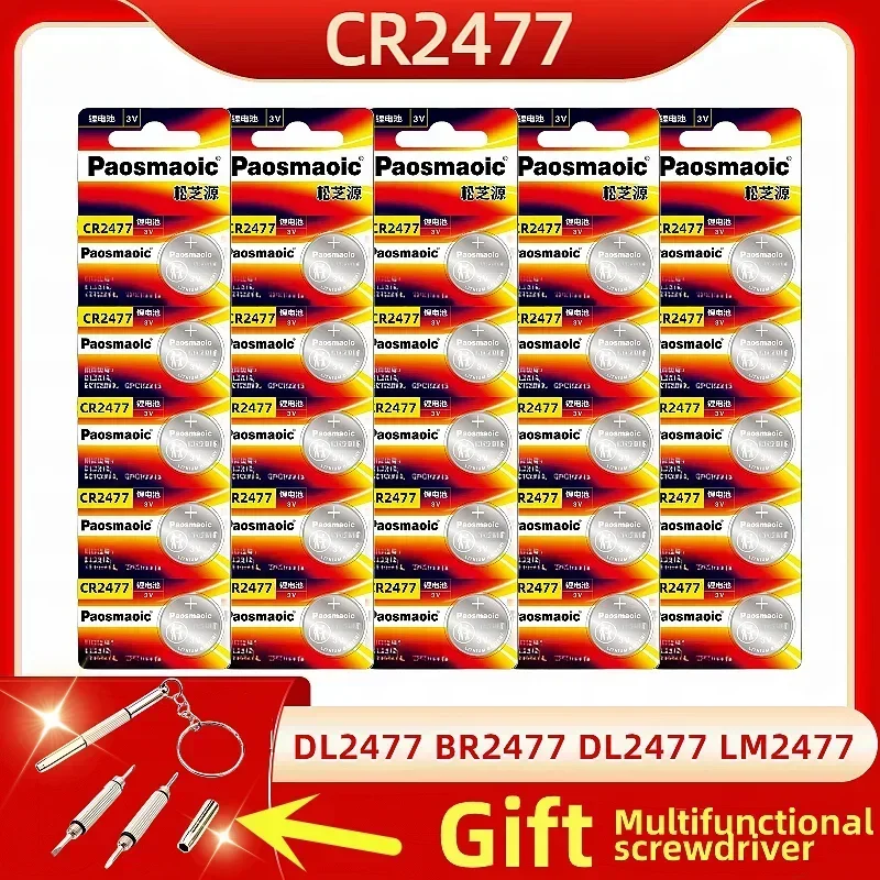 New Original 5-100pcs CR2477 cr 2477 DL2477 BR2477 DL2477 LM2477 3v Lithium battery  for car key remote control watch