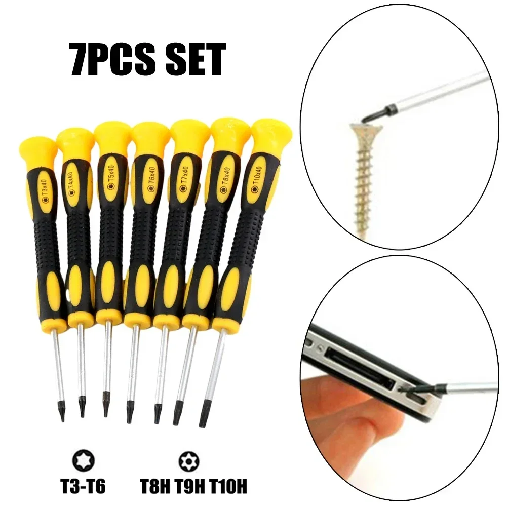 7 pz Set di punte per cacciavite Torx T3 T4 T5 T6 T7 T8 Mini cacciavite esagonale Console di gioco Maniglia Strumento di smontaggio e riparazione