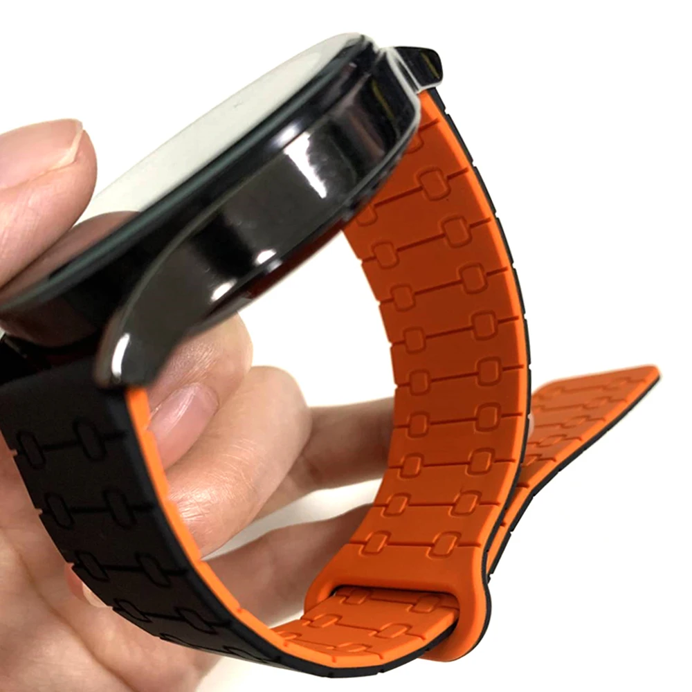 Xiaomi Watch S2 46mm/42mm S1 Pro S3 S4、Huawei GT 5 Pro対応 22mm マグネット式シリコンストラップ スポーツカラー2 交換用ブレスレット
