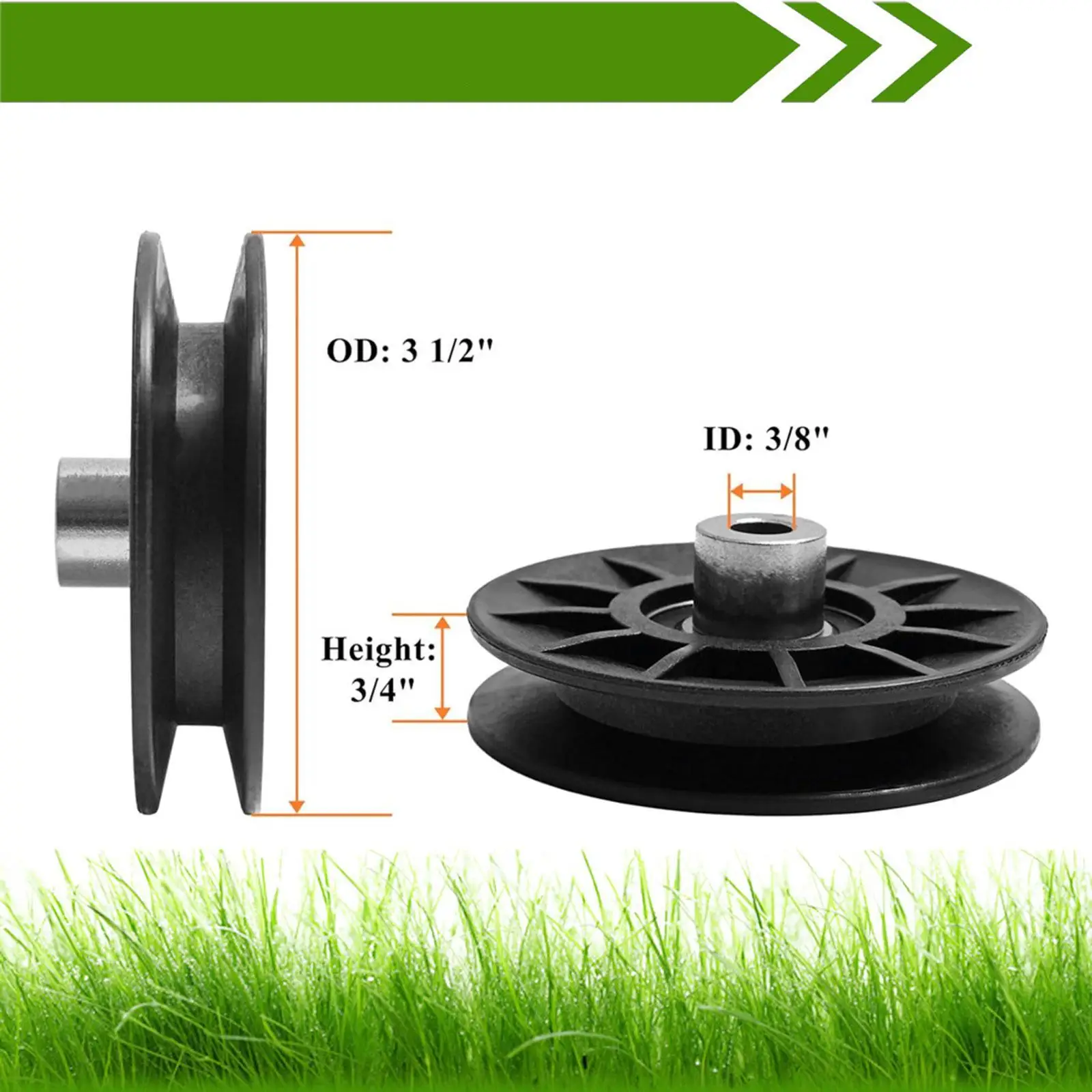 2x 532194326 194326 Idler Pulley for Riding Accessory Sturdy V Groove Guide