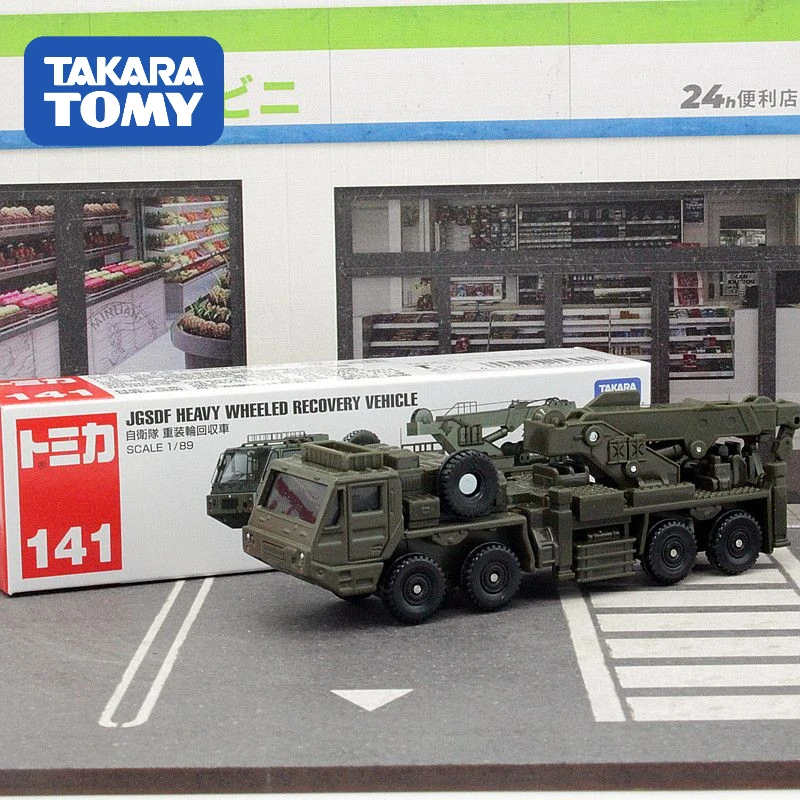 Takara Tomy Tomica Metal Diecast No.141 JGSDF Zware Wielen Herstel Voertuig 1/89 Auto Hot Pop Kinderen Speelgoed Motor