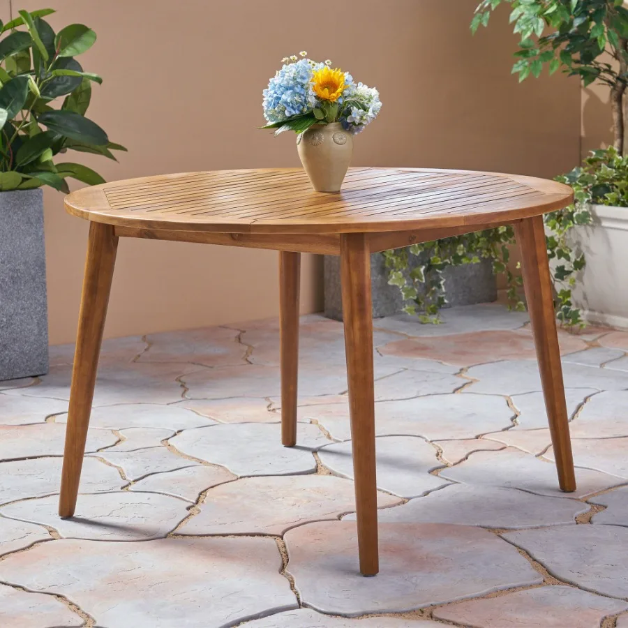 

Outdoor Simple and Sleek Acacia Wood Dining Table