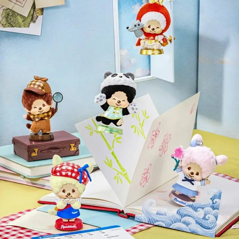 

New Genuine Monchhichi Global Tour series Blind Box Mystery Box Monchhichi Anime Figures Ornament Trendy Play Gift Toy