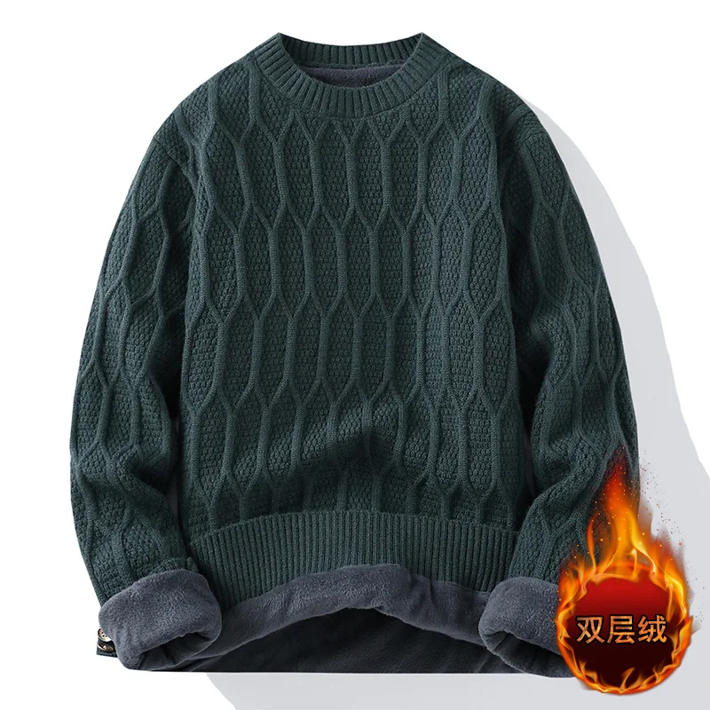 Maglione da uomo a maniche lunghe con collo alto e mezzo dolcevita, top in maglia dolcemente spessa