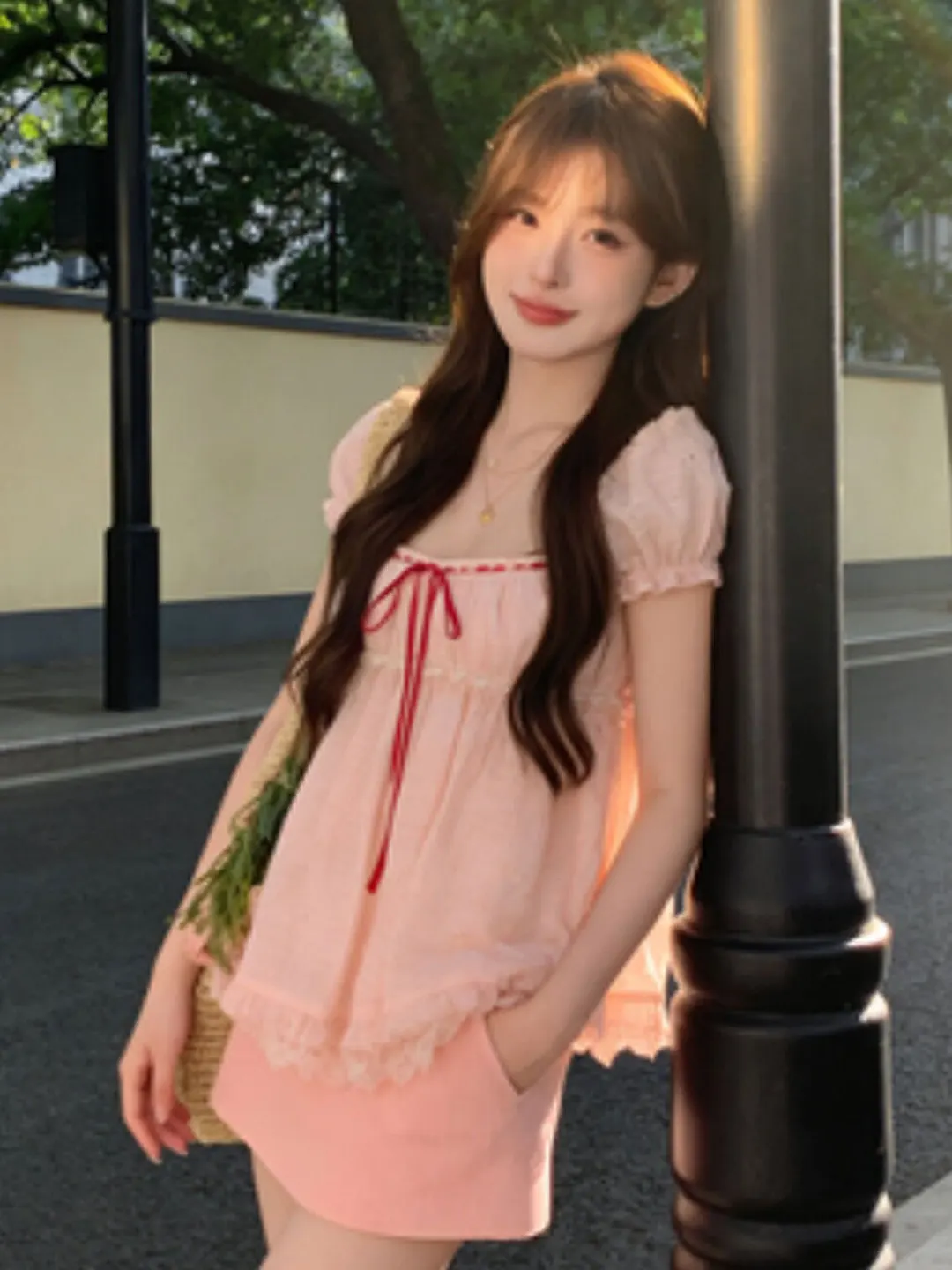 

Charming Soft Style Two-Piece Set Short Sleeve T-Shirt And Half-length Skirt Comfortable Breathable Summer Fashion Women's Ou...