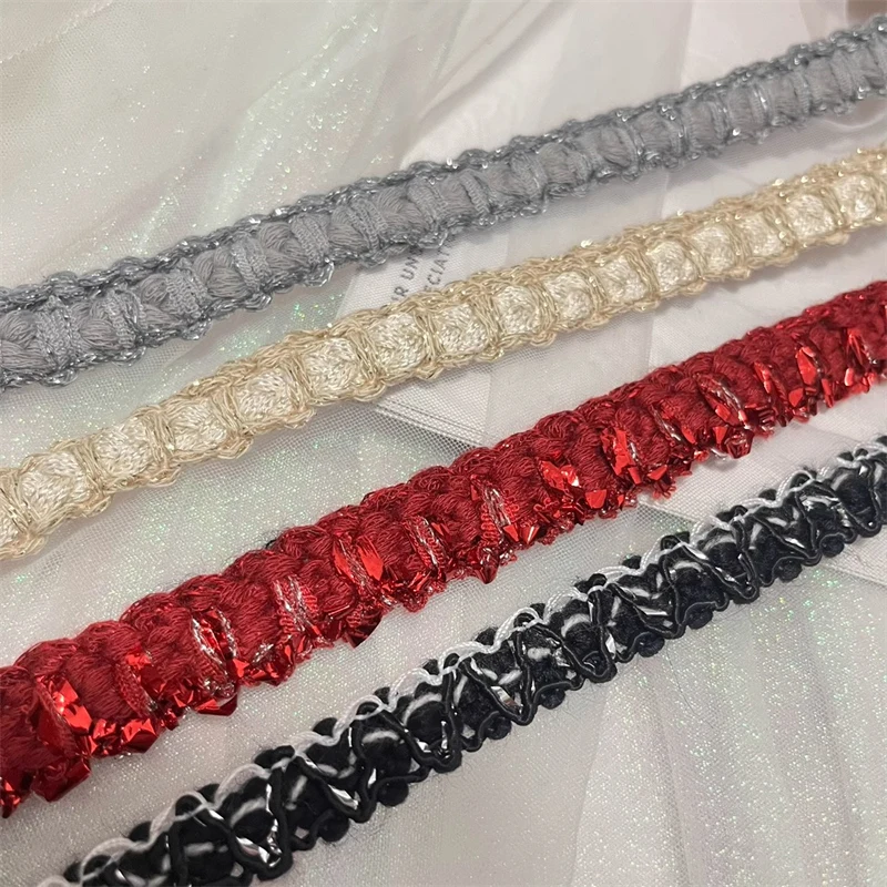 Cintas de fragancia pequeñas clásicas de 1,5 cm de ancho, Color gris, albaricoque, rojo y negro, puños de bolsillo a juego, cinta de ribete decorada