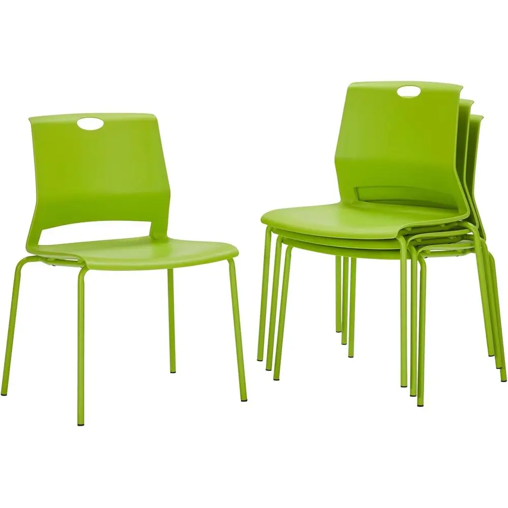 

Green Stackable Office Chairs with Comfortable Seats, Ideal for Conference Rooms, Set of 4
