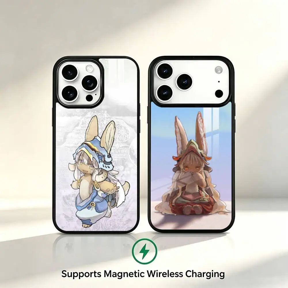 Made in Abyss Cute Nanachi Phone Case For iPhone17,16,15,14,13,12,11 Plus,Pro Supports Magnetic Wireless Charging