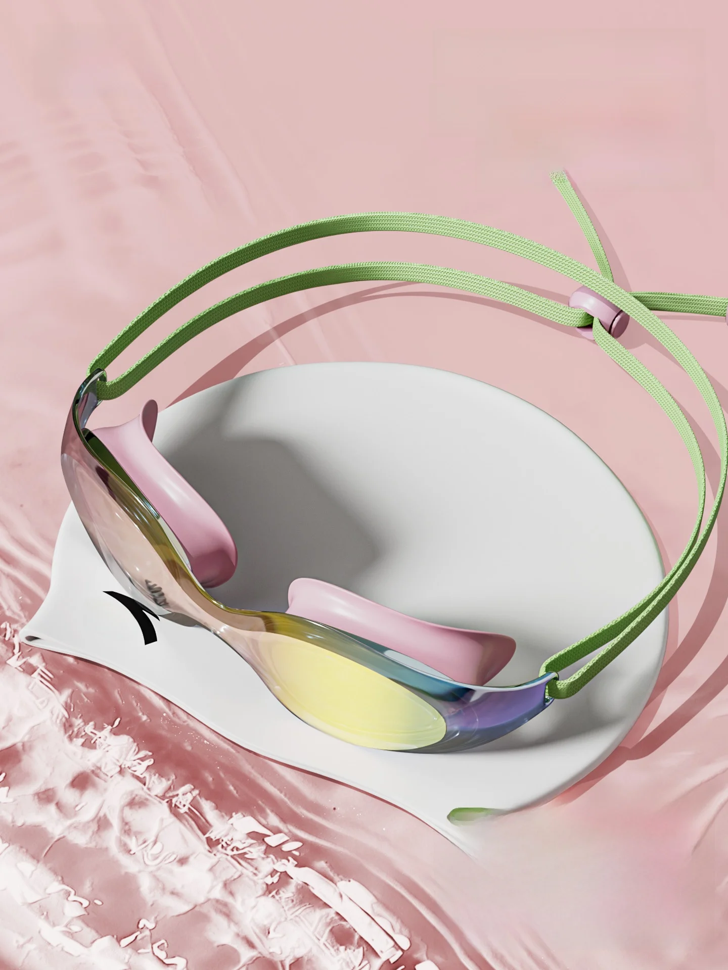 water-eye-20-honey-swimming-goggles-women's-medium-frame-high-definition-anti-fog-waterproof-swimming-professional-glass