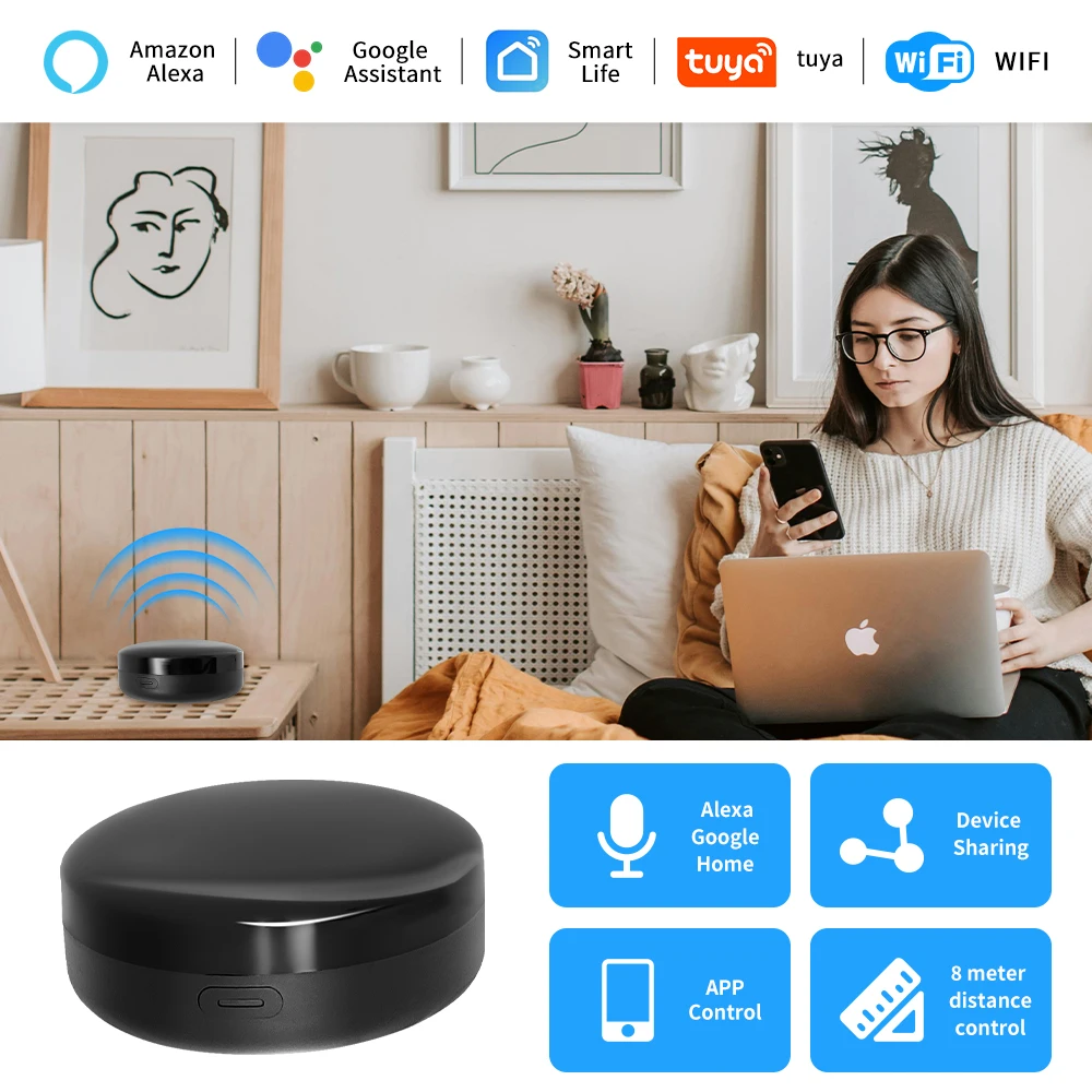 Tuya WiFi جهاز التحكم عن بعد الذكي الحياة الذكية التحكم عن بعد منتجات المنزل الذكي معدات أتمتة مع Alexa Google Home #1