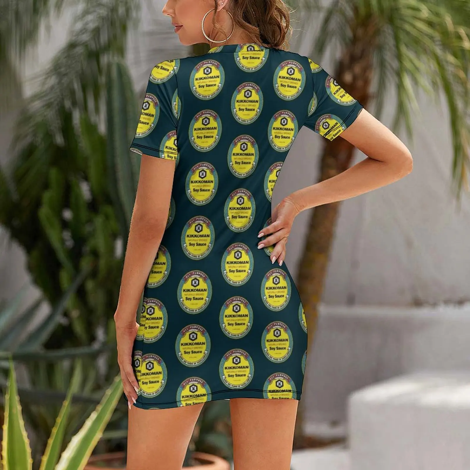 多目的キッコミョン醤油プリントデザインメンズ理想的な半袖ブラック面白いコットン Tシャツ半袖ドレス