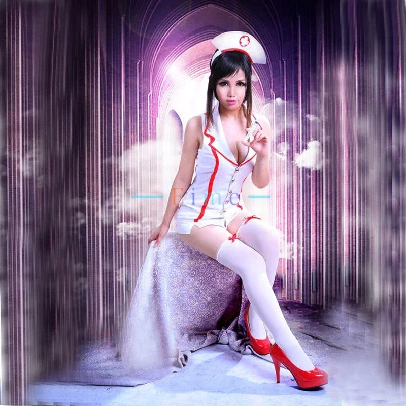 

LOL Fist of Shadow Akali Nurse Dress Women Sexy Suit Cosplay Costume Halloween Carnival Uniforms Fancy Oufits Custom Made