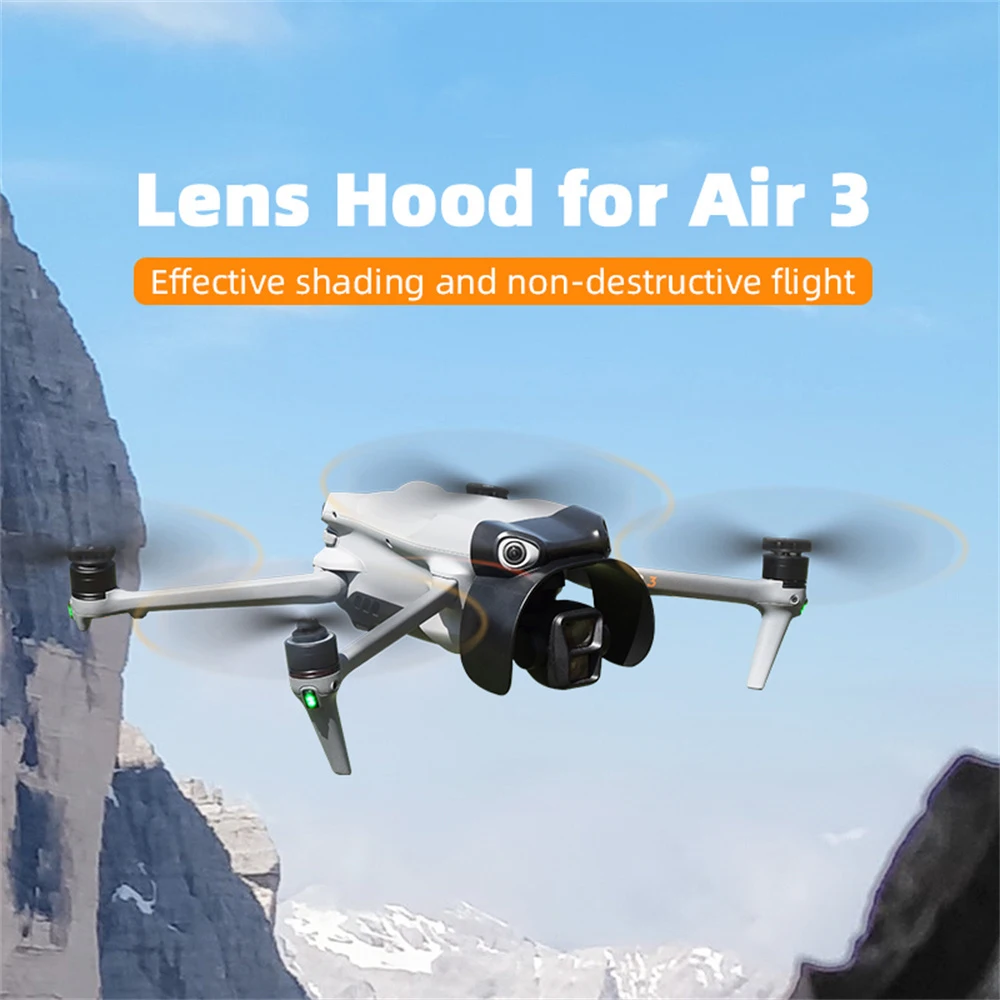 Drone Camera Accessories For DJI Air 3 Lens Cap Sun-hood Gimbal Vision System Guard Protector Dust-proof Cover Shockproof Black