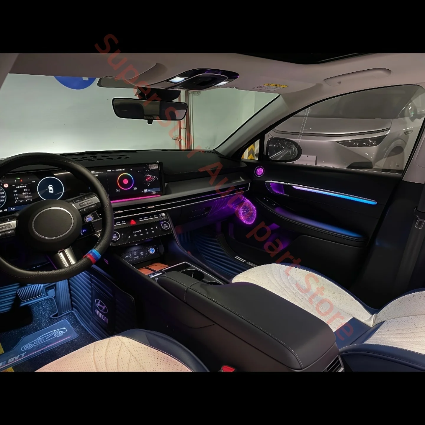 

Для Hyundai SONATA 2024 + светодиодный окружающий свет, автомобильное внутреннее освещение, обновление автомобильных аксессуаров, полоски внутренней отделки, лампа для ног