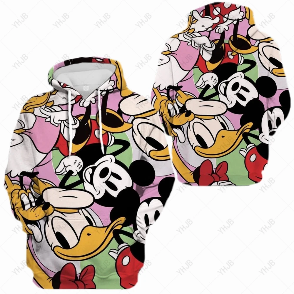 Homens E Mulheres Da Disney Desenhos Animados 3d Hoodie, Minnie, Mickey Moletons, Meninos E Meninas Pulôver, Harajuku Stre