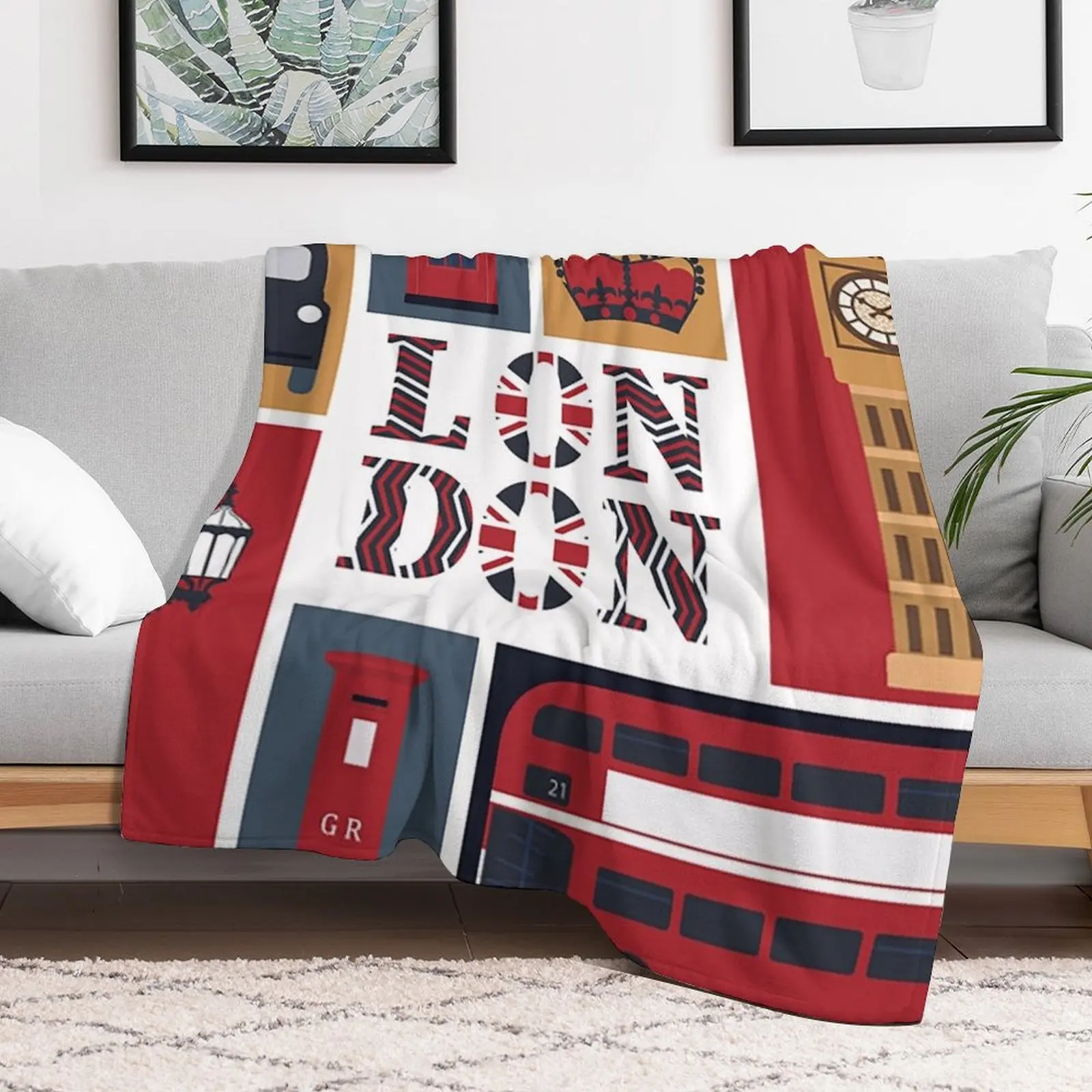 London Throw Blanket Cozy Sofa Blanket for TV Watching Napping view 2