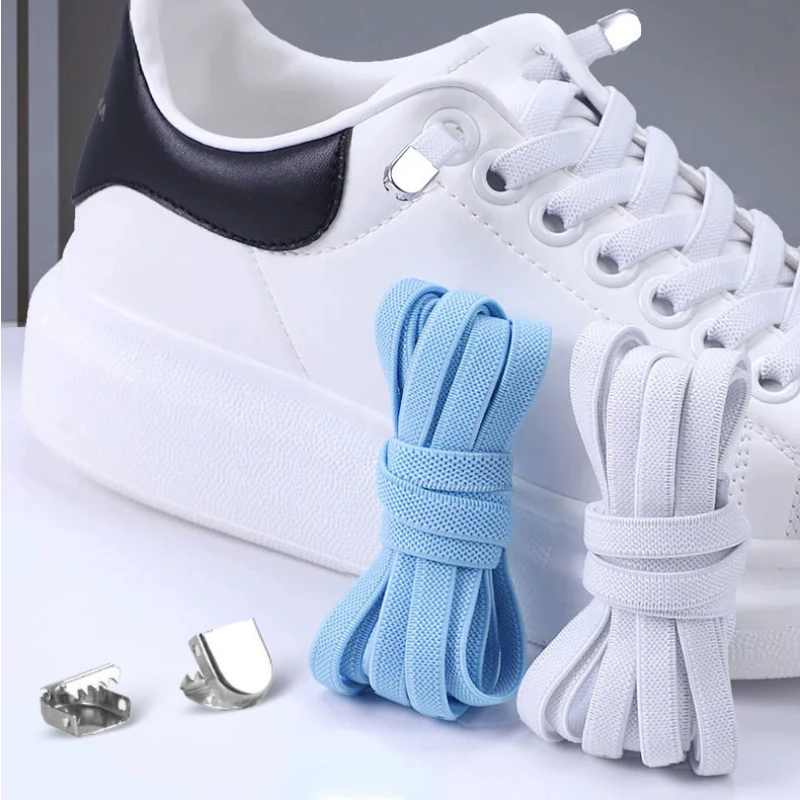 Fashion No Tie Shoe Laces Elastic Laces Sneakers Flat Shoelaces Without Ties Kids Adult Quick Shoe Lace Rubber Bands for Shoes