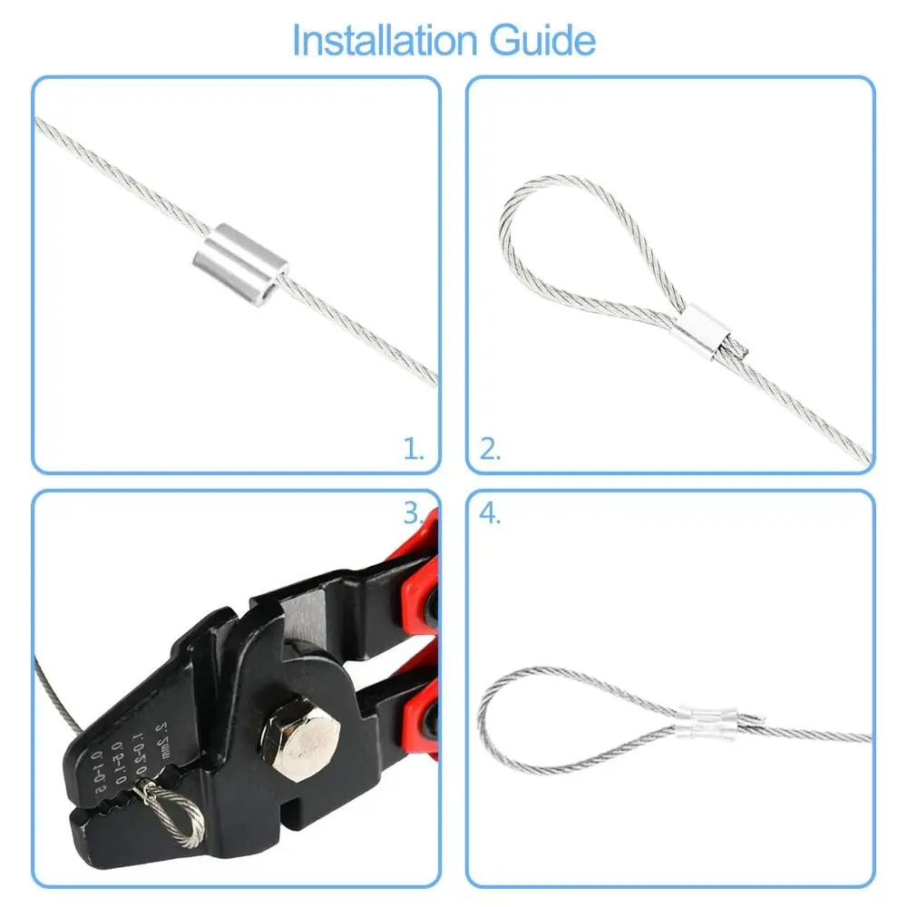 

Инструмент для обжима алюминиевых петель и тросов, двухсторонний обжимной инструмент для опрессовки втулок, с функцией резки, для стальных тросов