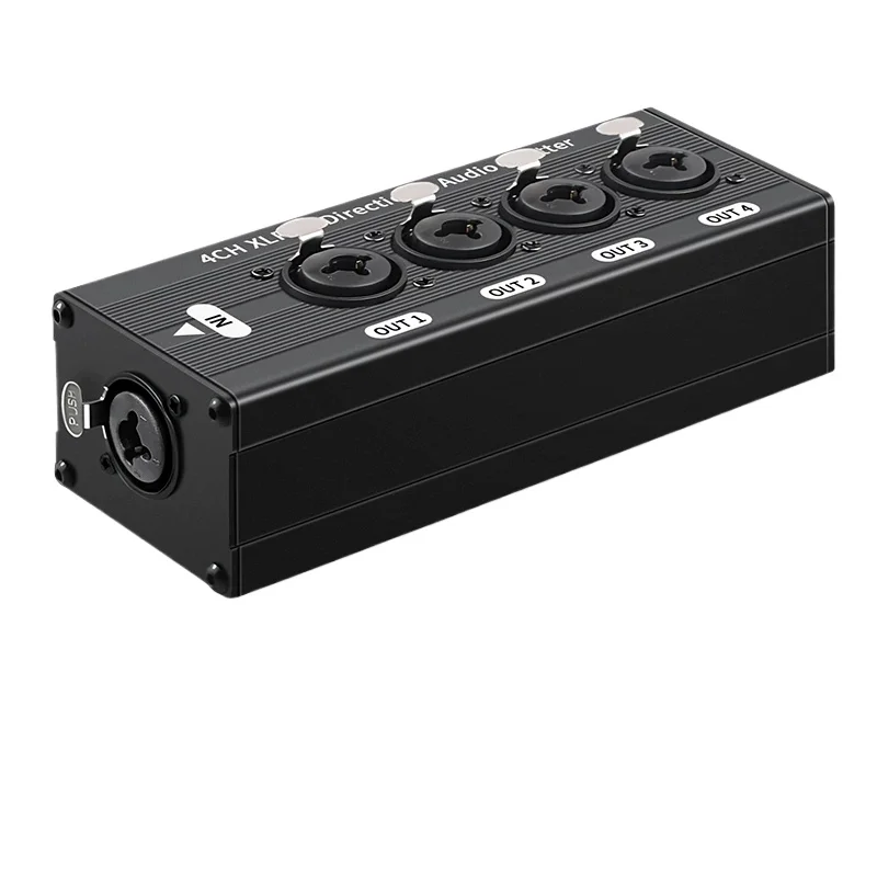 XLR Audio Splitter 1 in 4 Out 6.35 Balanced XLR Audio Expander Professional Audio Signal Splitter