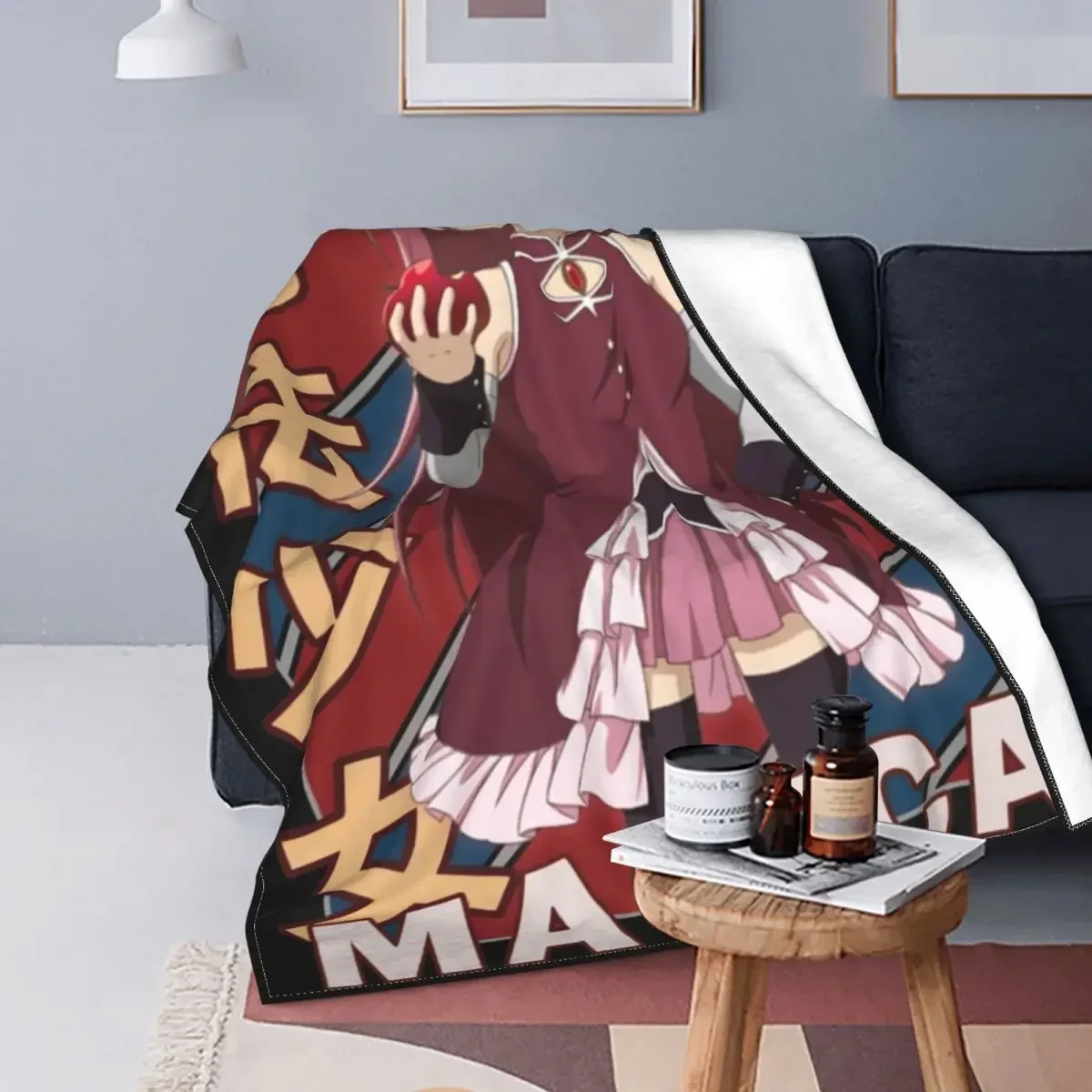 Kyoko Sakura Puella Magi Madoka Magica Blankets Flannel Lightweight Throw Blanket for Bedroom Sofa Bedroom Quilt