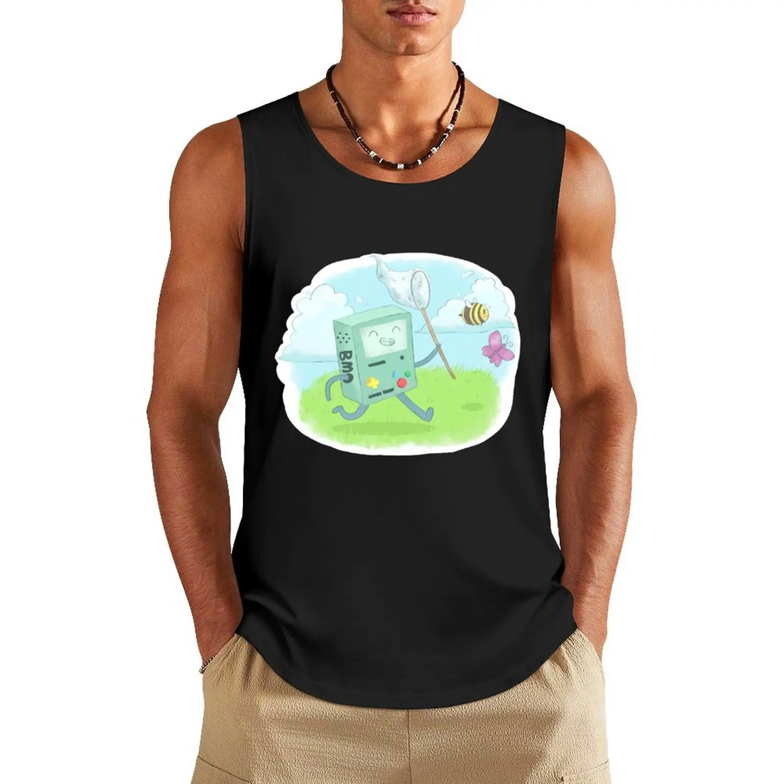 

springtime bmo Tank Top T-shirt Men's gym Vest Men's clothing muscle t-shirt