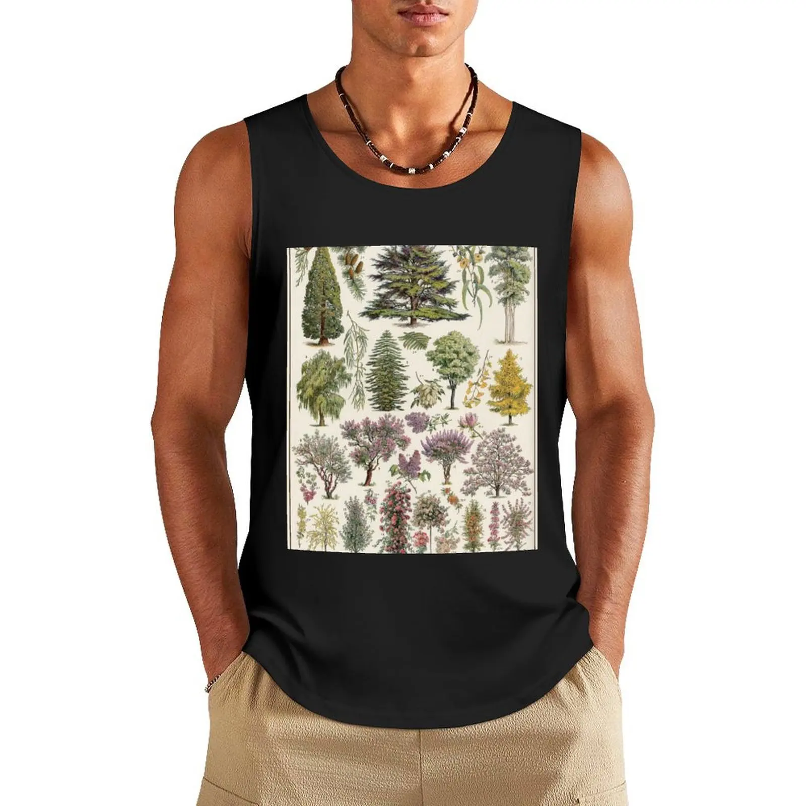 Jardins (Arbres D'Ornement) 1 Vintage French Illustration - Ornamental Trees by Millot Tank Top muscle t-shirt man sexy?costume