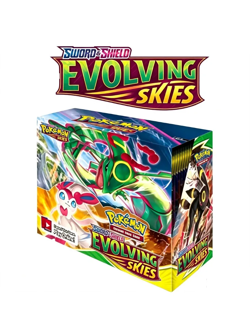 2026 TCG Sword & Shield Evolving Skies Booster-Box 36 Packungen Sammelkartenspiel-Sammelkarten Spielzeug für Kinder Geschenk
