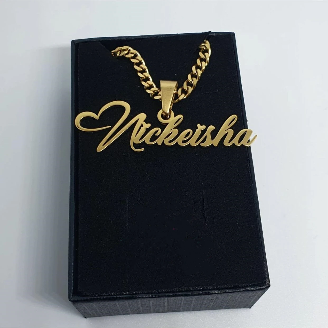 Custom Cuban Chain Name Necklace Women Men Minimalist Jewelry Stainless Steel Removable Nameplate Pendant Necklace Friends Gifts