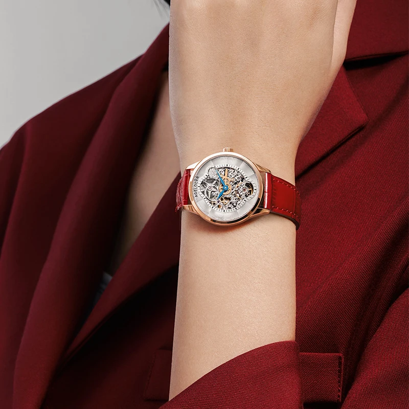 AGELOCER Original Astronomer Watch Van Gogh Oil Painting Women\'s Luxury Quartz Moon Phase Watch Birthday Gift for Women