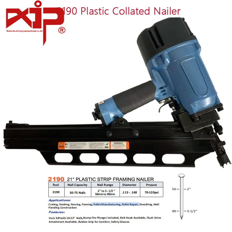 

Nail Gun Heavy-Duty Pneumatic Nail Gun for Framing & Sheathing 21 Degree Round Head Framing Nail Gun Pneumatic Framing Nailer