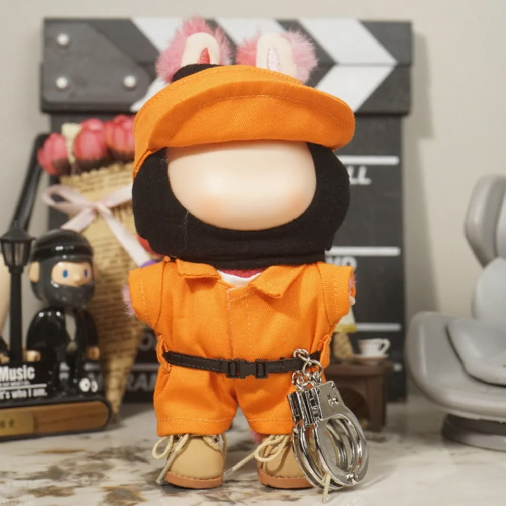 ﻿   15-17 سنتيمتر أفخم ملابس دمى البرتقال السجن نمط ازياء ل دمية صغيرة الملابس والاكسسوارات Keychain بها بنفسك المفاتيح قلادة ديكور