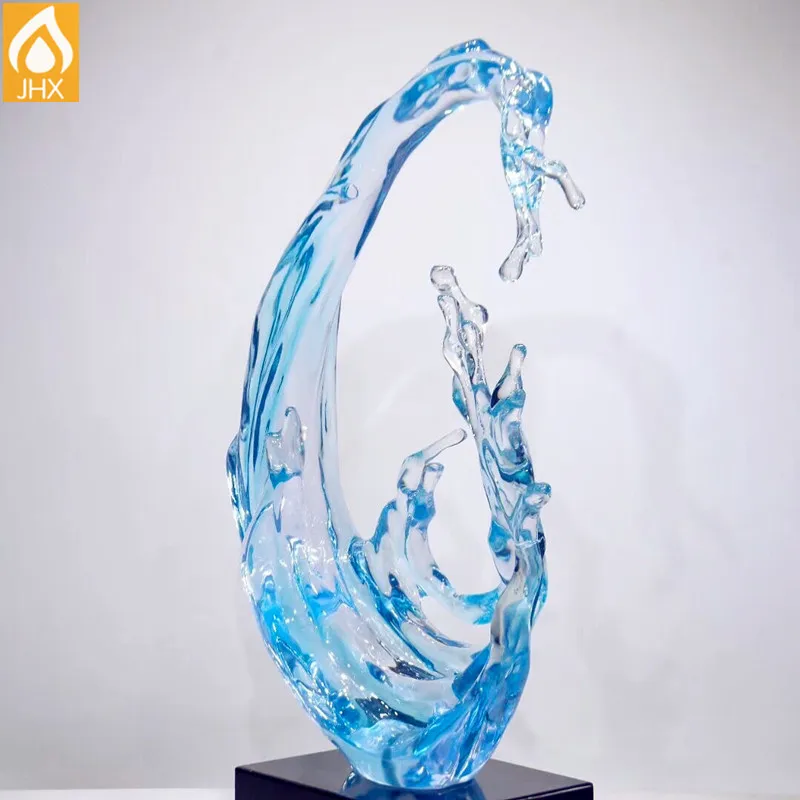 Handmade Luxury Art Resin Sculpture Eco-Friendly Clear Polyresin Abstract Model Design for Home Decor Lightweight Waterproof