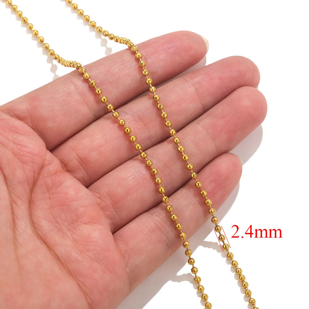 2 Meter Lippen Perlen Kette Edelstahl Kabel Ketten für Schmuckherstellung DIY Halskette Armband Zubehör Goldkette Erkenntnisse