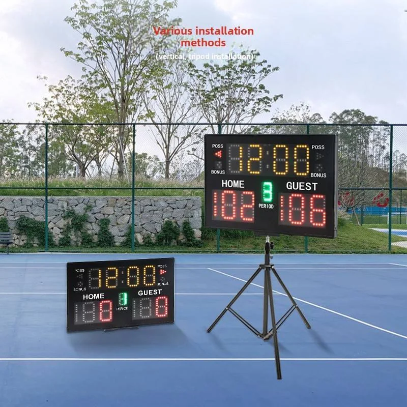 

YTYIN Mobile LED Basketball Scoreboard Indoor Digital Electronic Portable Score Counter Built Timer Buzzer School Courts Shoppin