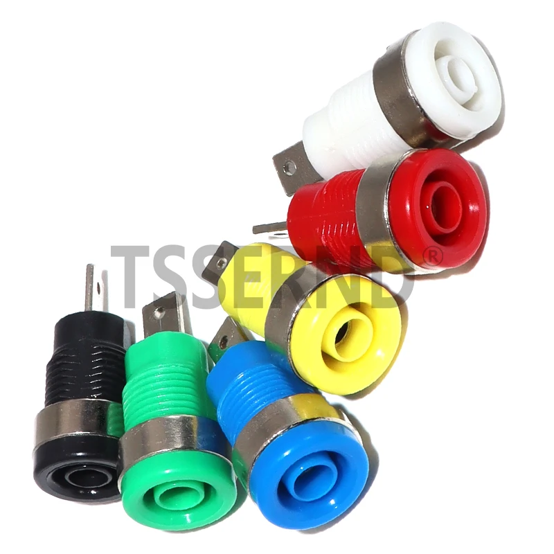 5PCS 4MM Banana Plugs 5 Colors Each 1PCS Female Jack Socket Plug Wire Connector Multimeter Socket Banana Head Female