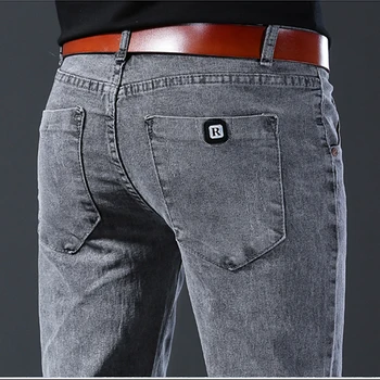 New style jeans, men's slim fit, Korean style comfortable straight leg elastic gray mid waist pants, men's casual denim pants 5 New style jeans, men's slim fit, Korean style comfortable straight leg elastic gray mid waist pants, men's casual denim pants 5