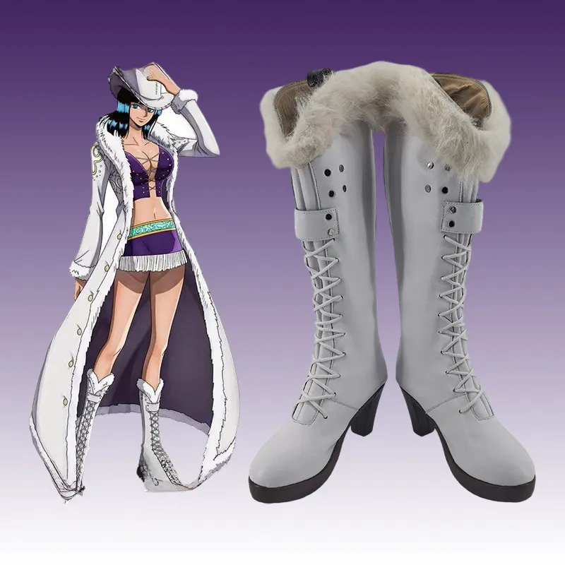 Zapatos de fantasía para Cosplay de Nico Robin, calzado para Halloween, Miss All Sunday, zapatos para disfraz de Nico Robin, botas de cuero sintético hechas a mano