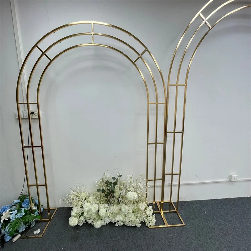 Imagem -05 - Banhado a Ouro Arch Background Frame Wedding Stage Decoration Arc Screen Bem-vindo Area Birthday Party 1pc Pcs