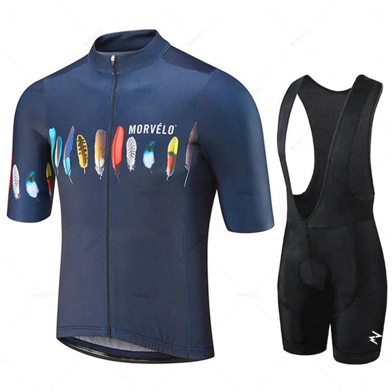 2023 Morvelo Summer Pro Men\'s Cycling Jersey Suit Mountain Bike Triathlon Quick-drying Breathable Bicycle Clothing Ropa Ciclismo