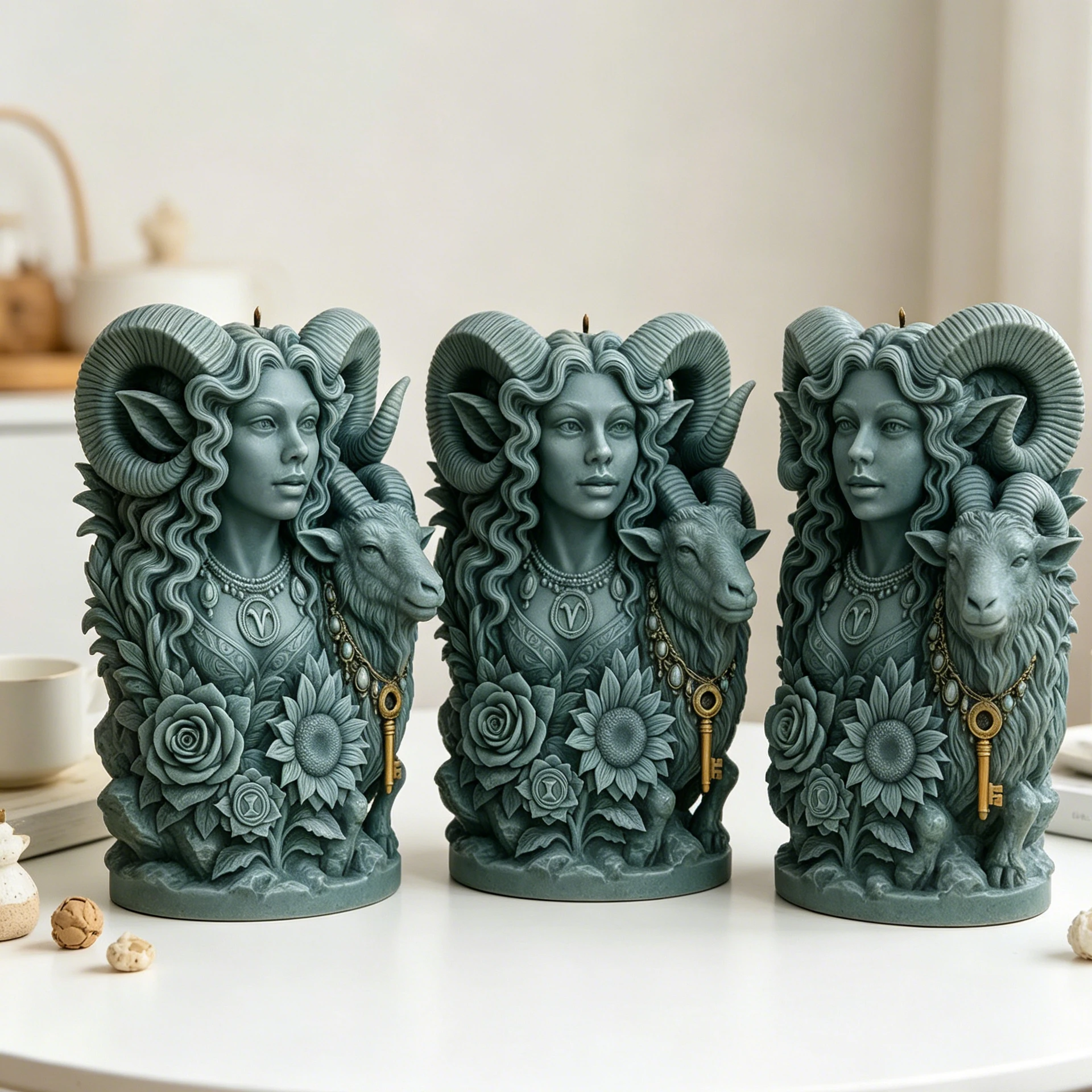 3D Goat Goddess Cylinder Candle Silicone Mold DIY for Epoxy Plaster Wax Aromatherapy Handmade Craft Home Decor Gift view 4
