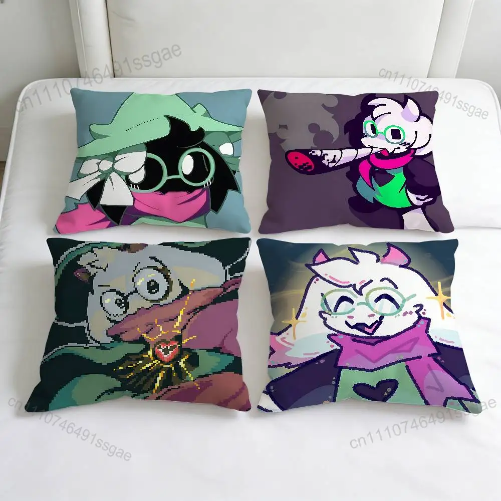 

Hot Game D-Deltarune Ralsei Square Pillow Cover Decorative Throw Pillow Case for Sofa Couch Bed Home Car Living Room Decoration